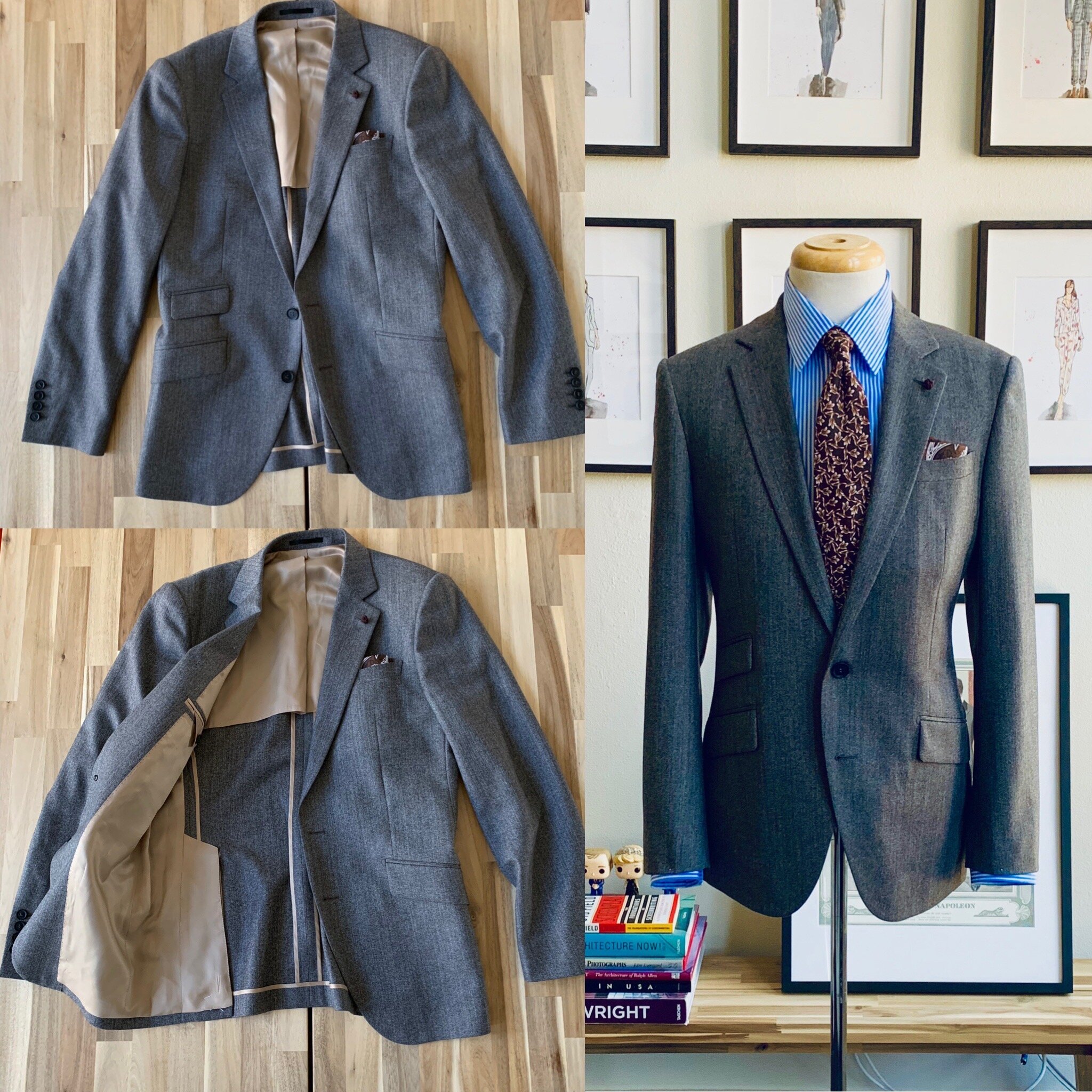 Half lined suit jacket top